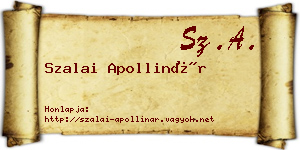 Szalai Apollinár névjegykártya